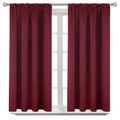 Short Burgundy Blackout Curtains 40 Inches Length (2 Count)