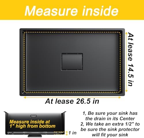 Sink Protector Sink Rack,Large Gold Kitchen Sink Grate,26" X 14" Centered Drain with Corner Radius,Sink Bottom Grid for Kitchen, 304 Stainless Steel Rust Resistant