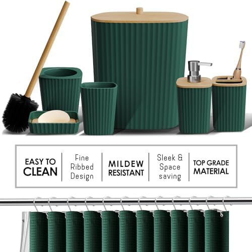Clara Clark Bathroom Set, Bathroom Sets with Shower Curtain and Rugs