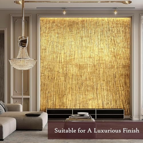 Very Berry Sticker Yellow Gold Peel and Stick Wallpaper (24" x 118") Metallic Contact Paper for Luxury Home Decor Furniture & Walls, Renter Friendly, Self-Adhesive, Waterproof Vinyl