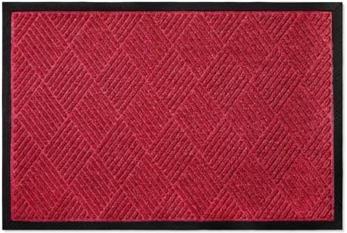Envelor Commercial Floor Mat Entrance Large Door Indoor Entry Rug Low Profile Doormat Heavy Duty Entryway Outdoor Rug, Chevron, 48 x 72 Inches, Maroon Chevron - Maroon