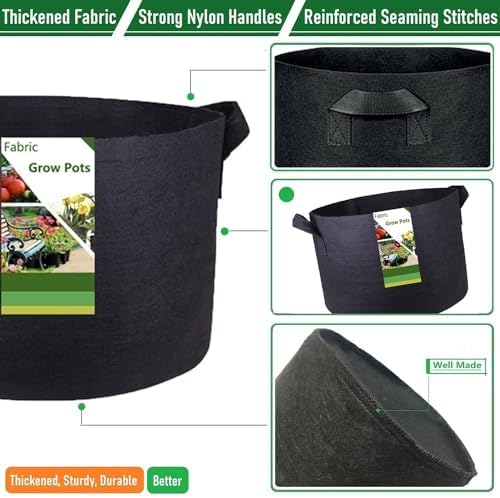 100 Gallon Big Raised Garden Bed Bag (40x20 inch) Large Plant Grow Bag for Tomato,Potato Planter,Herbs Veggies Planter,Flower Bed,Plant Container,Yard Waste,Lawn Debris,Leaf Bag with Gardening Gloves