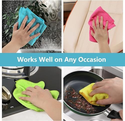 HOMEXCEL 200PK Microfiber Cleaning Cloth, Cleaning Rag for Home, 11.5x11.5