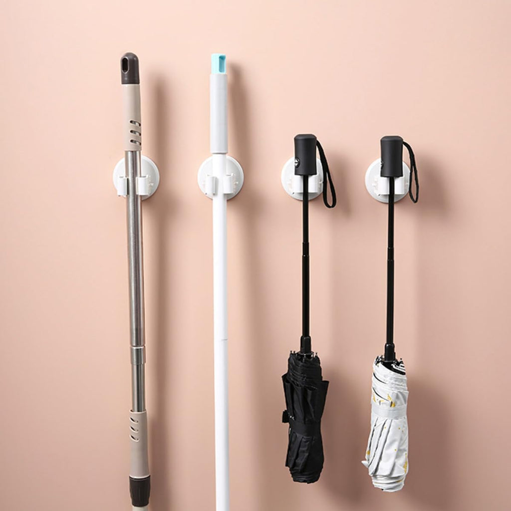 3pcs Wall mounted Suction Cup Mop and Broom Holder Clips