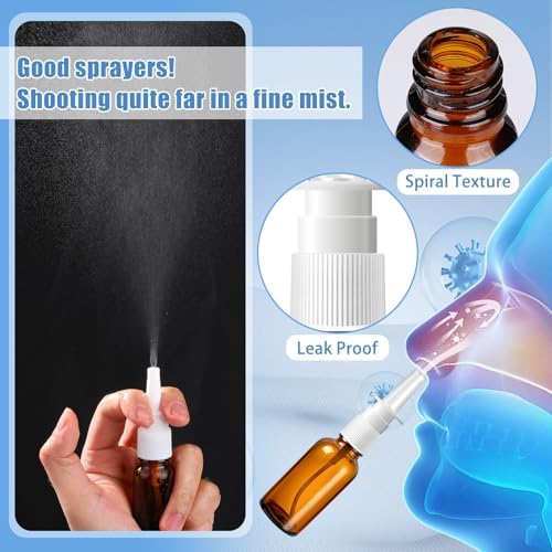 10 Pcs Nasal Spray Bottle Glass Empty Refillable