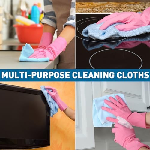 TEAWOO Microfiber Cleaning Cloths-50 Pack, Microfiber Towels Bulk
