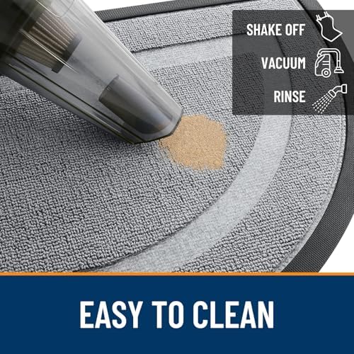 OLANLY Half Circle Front Door Mat Outside 47x32 All-Season Rubber Doormat
