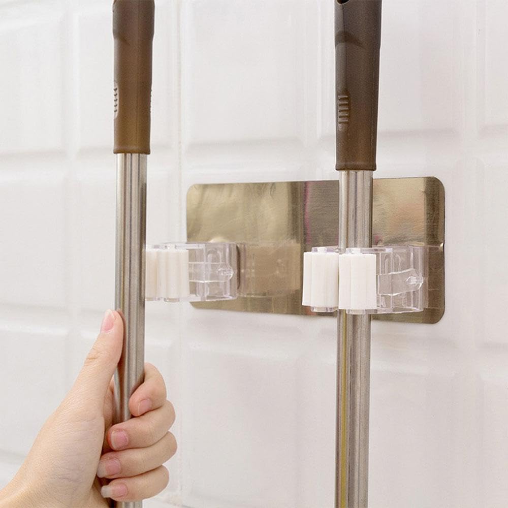 3 Pcs Broom and Mop Grippers Wall Hook Self (3 Count)