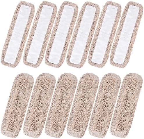 Matthew Cleaning 36'' Cotton Dust Mop Refill Washable Thick Tufted Replacement Heads for Residential & Commercial Use Fit All 36'' Dust Mop Frames, Hardwood, Laminate, Concrete Floors 12 Pack