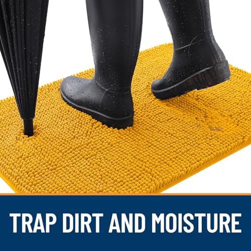 OLANLY Dog Door Mat for Muddy Paws 59x35, Super Absorbent Chenille Mud Mat