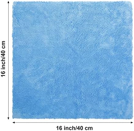 Shimeyao 30 Pcs 16 × 16 Inch Microfiber Towels for Cars, 500 GSM Edgeless Plush Car Detailing Towel, Lint Free Scratch Free Cleaning Cloths for Drying, Washing, Polishing, Waxing, Home (Light Blue)