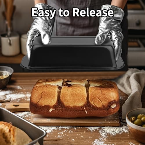 Novery 2PCS 8"x4" Non-Stick Carbon Steel Loaf Bread Baking Pans
