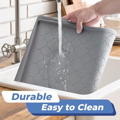 Jin&Bao Under Sink Mat 28" x 22" Waterproof Silicone Cabinet Kitchen Liner
