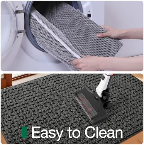LUMI Washable Indoor Door Mat for Entryway 48x72, Entrance Mat, Deep Gray
