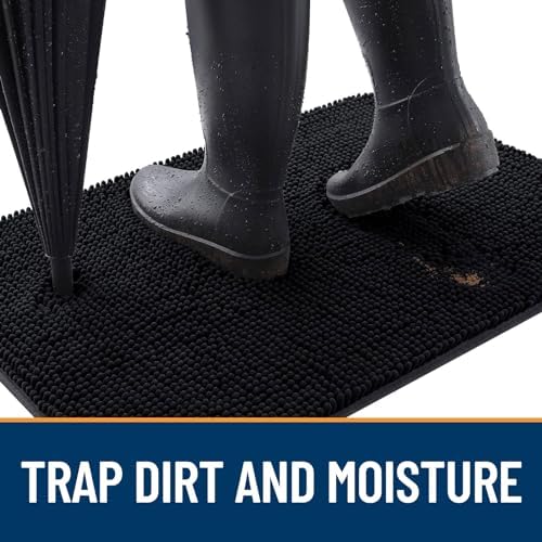 OLANLY Dog Door Mat for Muddy Paws 59x35, Super Absorbent Chenille Mud Mat