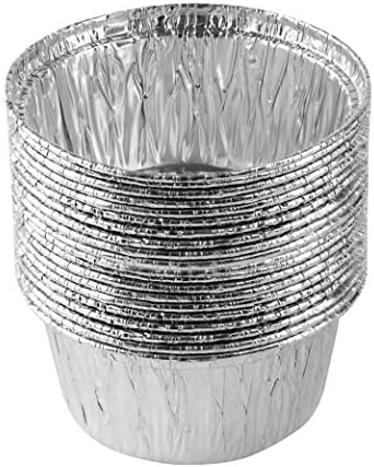 PLASTICPRO 3.5'' Inch Round Ramekins Muffin Cups Tin Foil Pack of 20