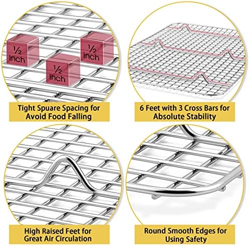 P&P CHEF 16.6 Inch Stainless Steel Cooling Baking Rack Set of 2