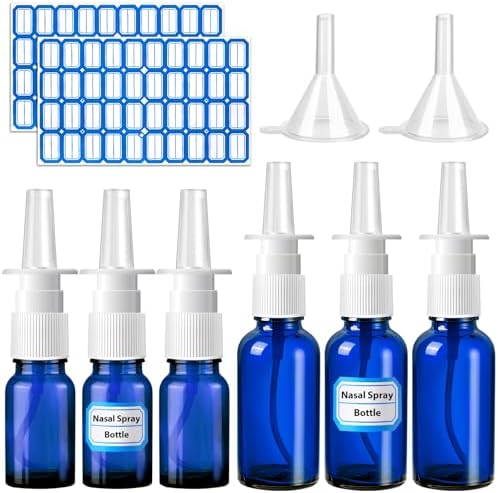 10 Pcs Nasal Spray Bottle Glass Empty Refillable