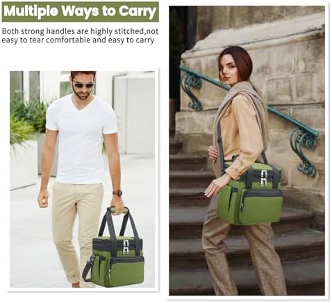 holuxer Lunch Bag & Lunch Box for Men Women - Large Double Deck Soft