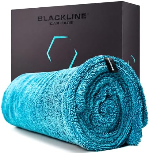 Blackline Microfiber Car Drying Towel 24"x36", 1300GSM Twisted Loop
