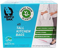 Hippo Sak - Plant Based Tall Kitchen Garbage Bags with Ergonomic Handles - 13 Gallon Trash Bags - Recyclable & Eco Friendly - Super Strong and Leak Proof Tall Kitchen Trash Bags (45 Count)