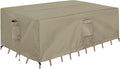 OutdoorLines Outdoor Waterproof Patio Table Furniture Set Covers - Square Weatherproof Patio Furniture Covering for Deck, Lawn and Backyard 126 L x 126 W x 32 H in, Camel
