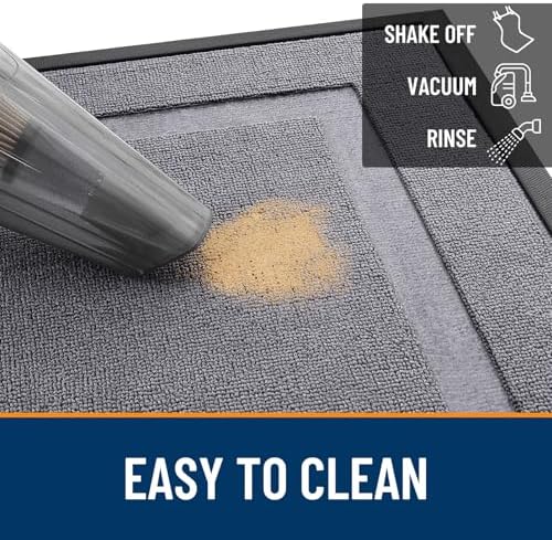 OLANLY Front Door Mat Outside 47x17, All-Season Heavy-Duty Rubber Doormat