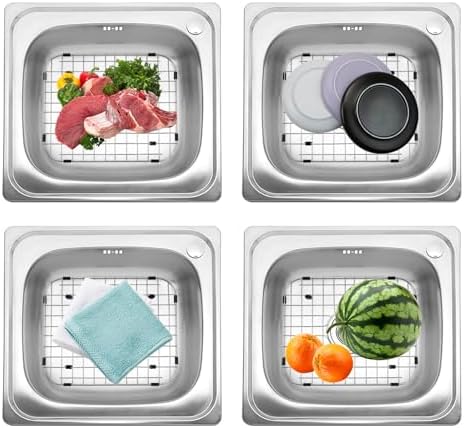 2pcs Sink Protectors Stainless Steel Sink Bottom Grid 14 x 12 inch