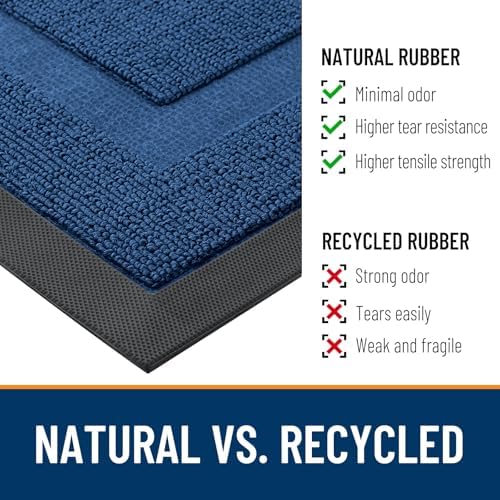 OLANLY Half Circle Front Door Mat Outside 29.5x17 All-Season Rubber Doormat