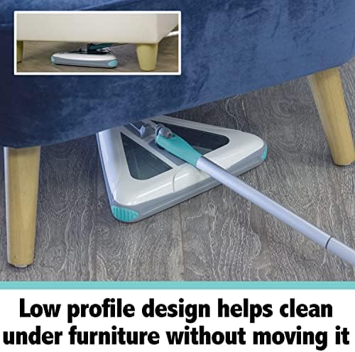 Zippi Sweeper Standard - 2026 New and Improved Lightweight Sweeper, Perfect for Short Carpet Hardwood and Tile, Triangular Design Allows for Sweeping in Corners, 30 Minutes Cleaning Time