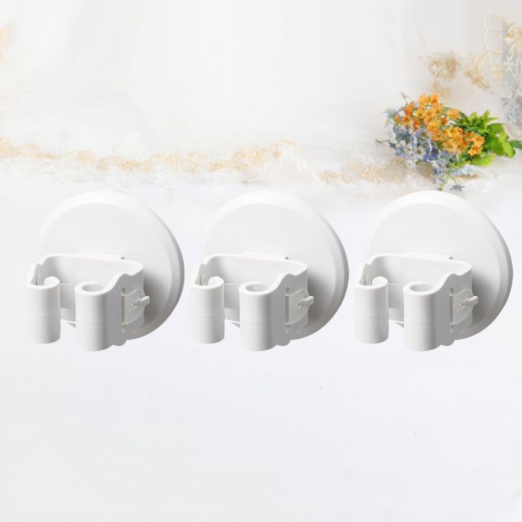 3pcs Mop Clamp and Broom Holder Suction Cup Wall Mount Anti
