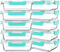 KOMUEE 10 Packs 30 oz Glass Meal Prep Containers with Lids, Green