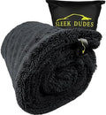 Sleek Max Dry 2K - 2000GSM Microfiber Car Drying Towel, 20x31in, Black