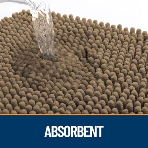 OLANLY Dog Door Mat for Muddy Paws 59x35, Super Absorbent Chenille Mud Mat