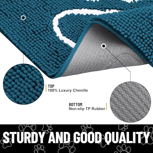 Smiry Dog Door Mat for Muddy Paws, Absorbent Non Slip Dirt Trapper, 24x16