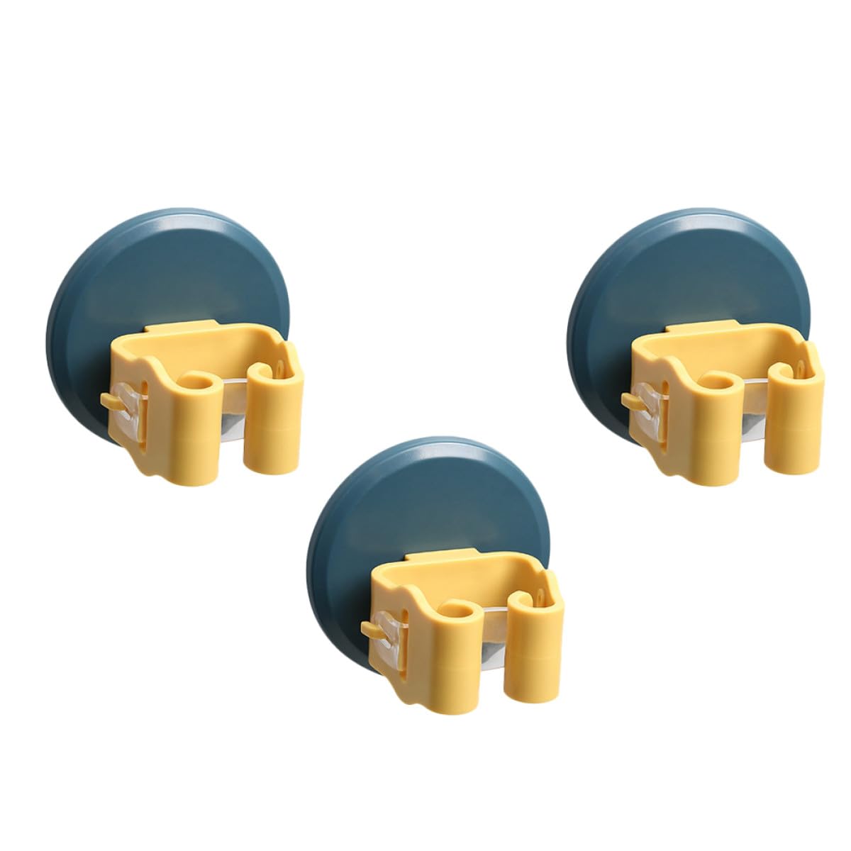 3pcs Mop and Broom Holder Wall Mount with Suction Cup Clamps