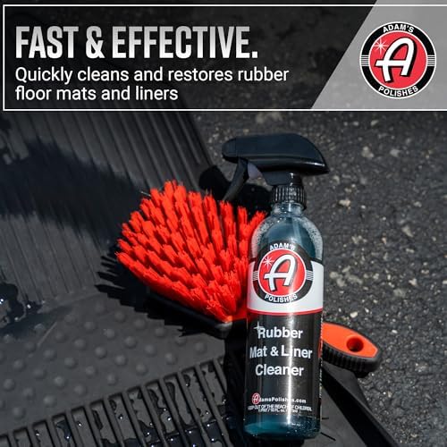 Adam's Rubber Mat & Liner Cleaner 16oz - Floor Mat Cleaner Restores Rubber, Plastic & Vinyl Mats For Car Detailing, Alos Works On Truck Bed Cargo Liners, Trunk Mat Accessories & More