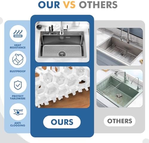 Bestjing Silicone Sink Protectors for Kitchen Sink-30"x 16" Center Drain