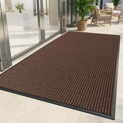 Indoor Outdoor Door Mat, 8' x 4' Doormat for Entryway, Brown