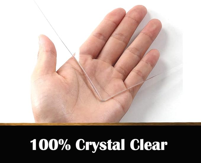 Multi Size 30x90 inch Clear Table Protector Long Plastic Tablecloth Cover Rectangle Wood Furniture Stain Protector Conference Table Protection Pad Desk Protective Cover PVC Mats Wipeable Waterproof