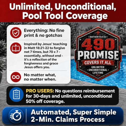 ProTuff 490 Promise 16ft Pro Telescopic Pool Pole, Lock-Right Aluminum