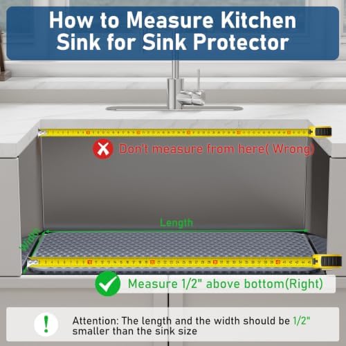 Bestjing Silicone Sink Protectors for Kitchen Sink-28.4"x 14.3", Gray