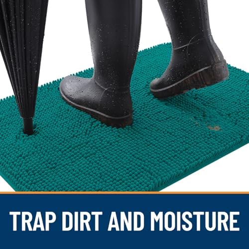 OLANLY Dog Door Mat for Muddy Paws 70x35, Super Absorbent Chenille Mud Mat