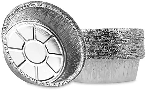 PLASTICPRO 6'' Inch Round Tin Foil Cake Pans Disposable Pack of 20