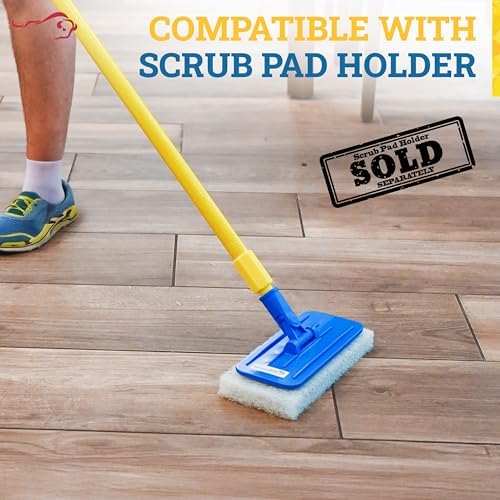KLEEN HANDLER Light Duty Cleaning Scrub Pad, White, Pack 5, 10 x 4.6 in