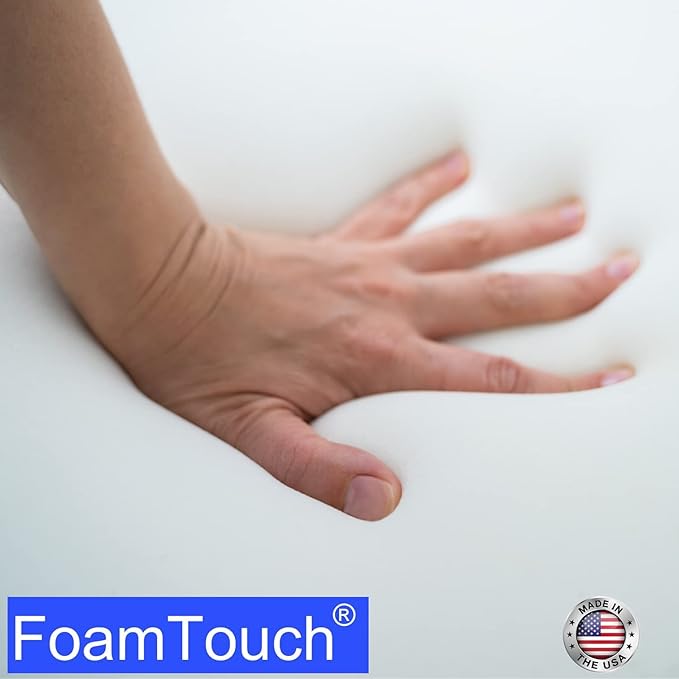 FoamTouch 4" Height x 36" Width x 84" Length Camper/RV bunk Mattress (Foam Only) White -No Cover