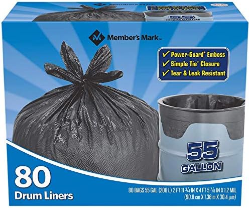 Member's Mark Simple Tie Drum Liner, 55 Gallon, 160 Count