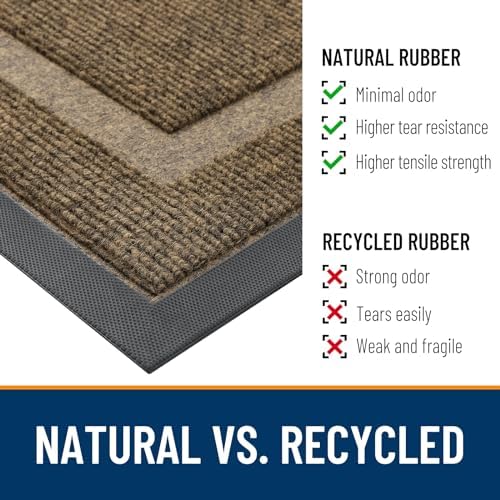 OLANLY Front Door Mat Outside 71x30, All-Season Heavy-Duty Rubber Doormat