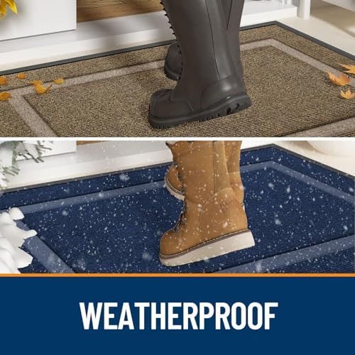 OLANLY Front Door Mat Outside 59x34, All-Season Heavy-Duty Rubber Doormat