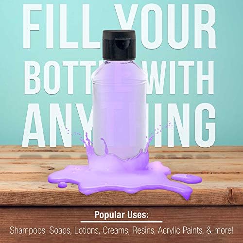 U.S. Art Supply 8 ounce Squeeze PET Plastic Bottles with Flip Cap, 24-Pack